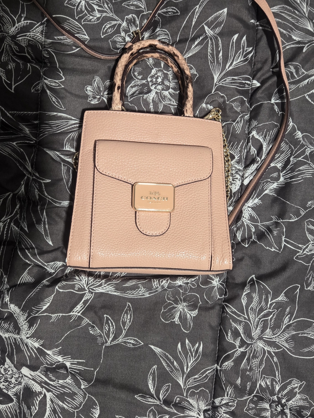COACH Blush Pink Leather Top-Handle Crossbody Bag